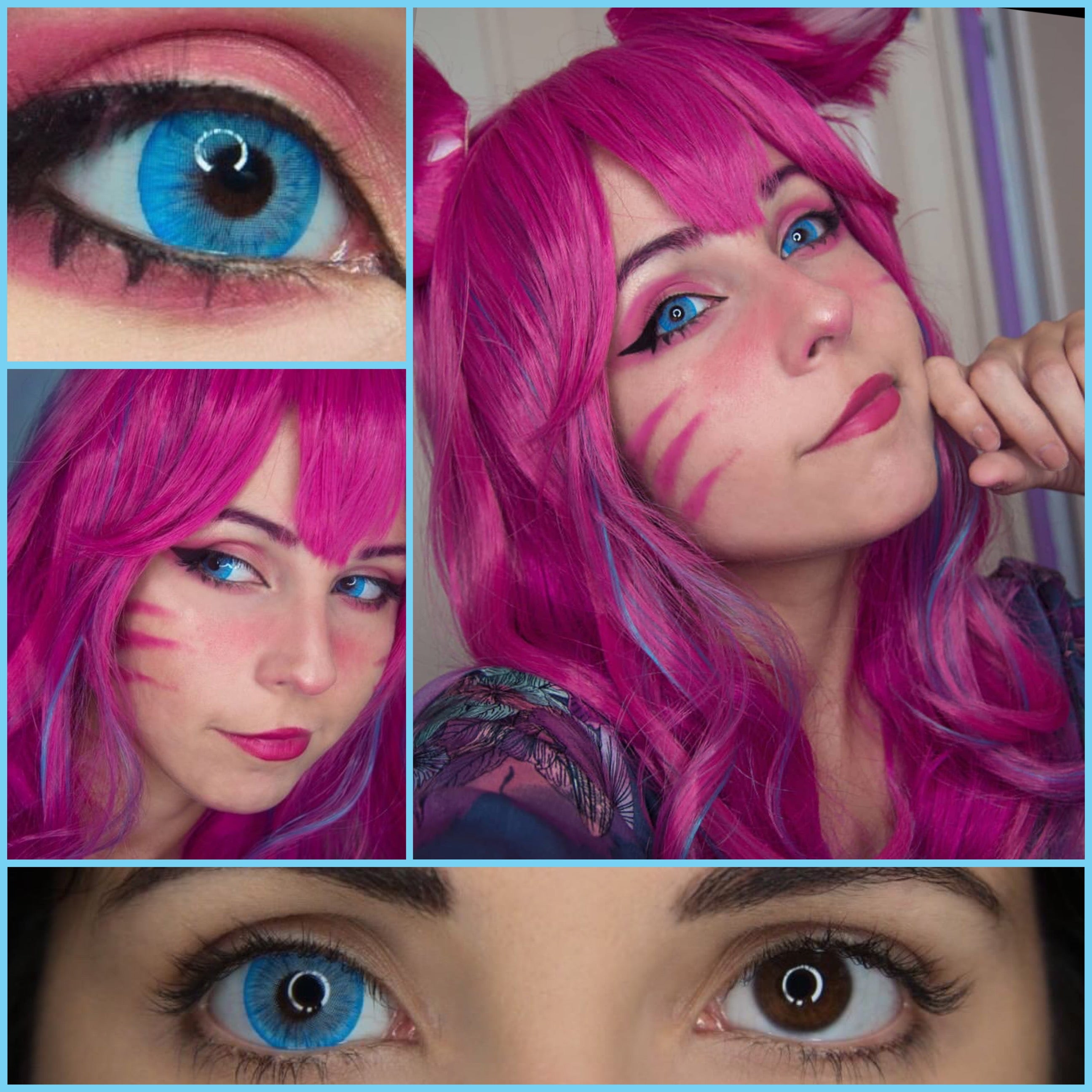Alluring Blue Contacts – Vivid Sky Blue 15mm Cosplay Lenses