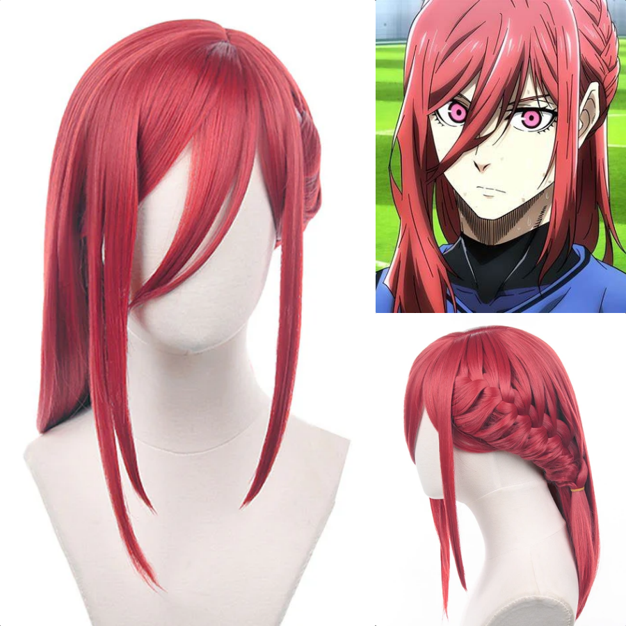 Blue Lock Hyoma Chigiri Heat Resistant Red Cosplay Hair Wig