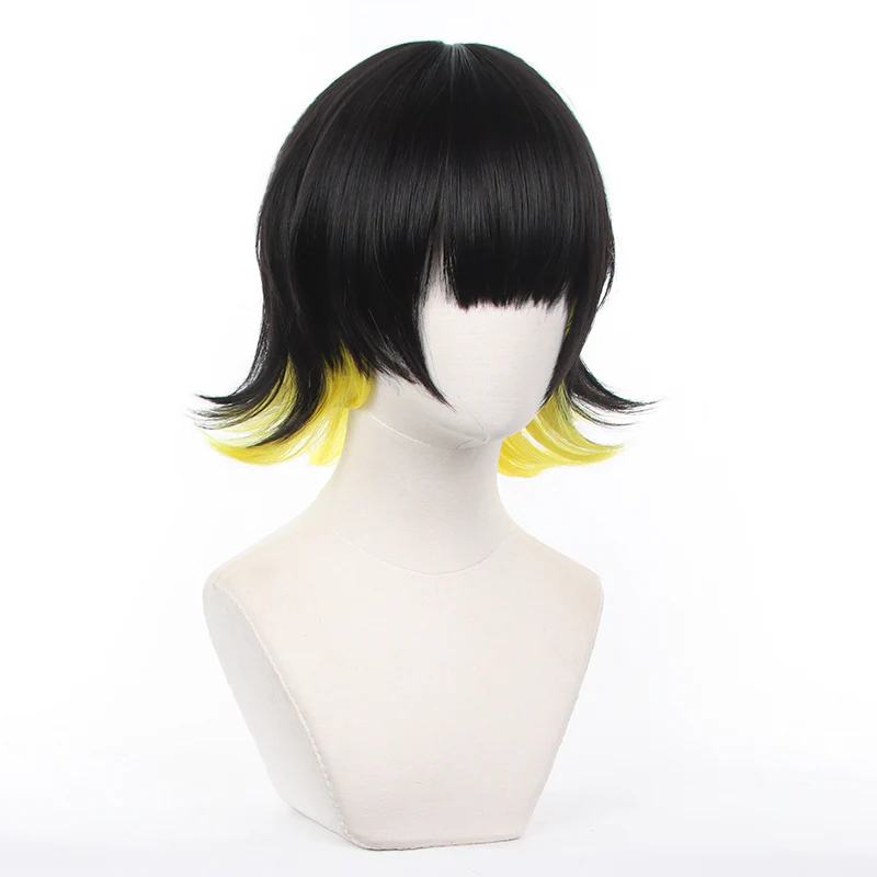 Blue Lock Meguru Bachira Black Yellow Cosplay Hair Wig