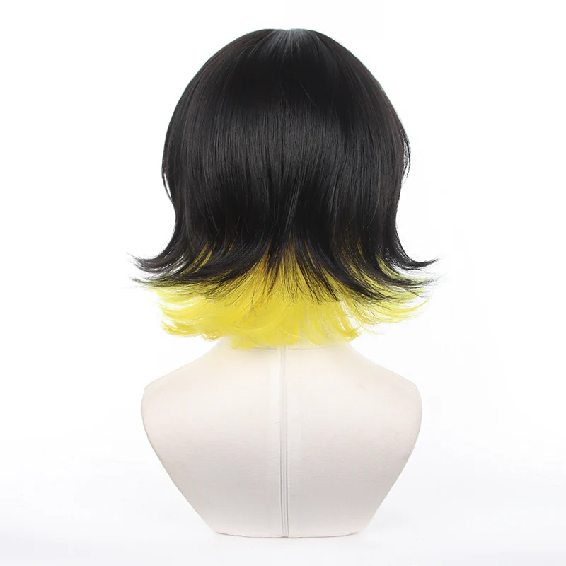 Blue Lock Meguru Bachira Black Yellow Cosplay Hair Wig