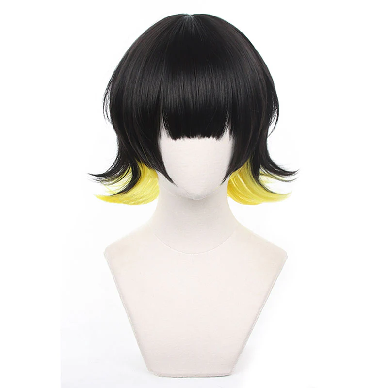 Blue Lock Meguru Bachira Black Yellow Cosplay Hair Wig