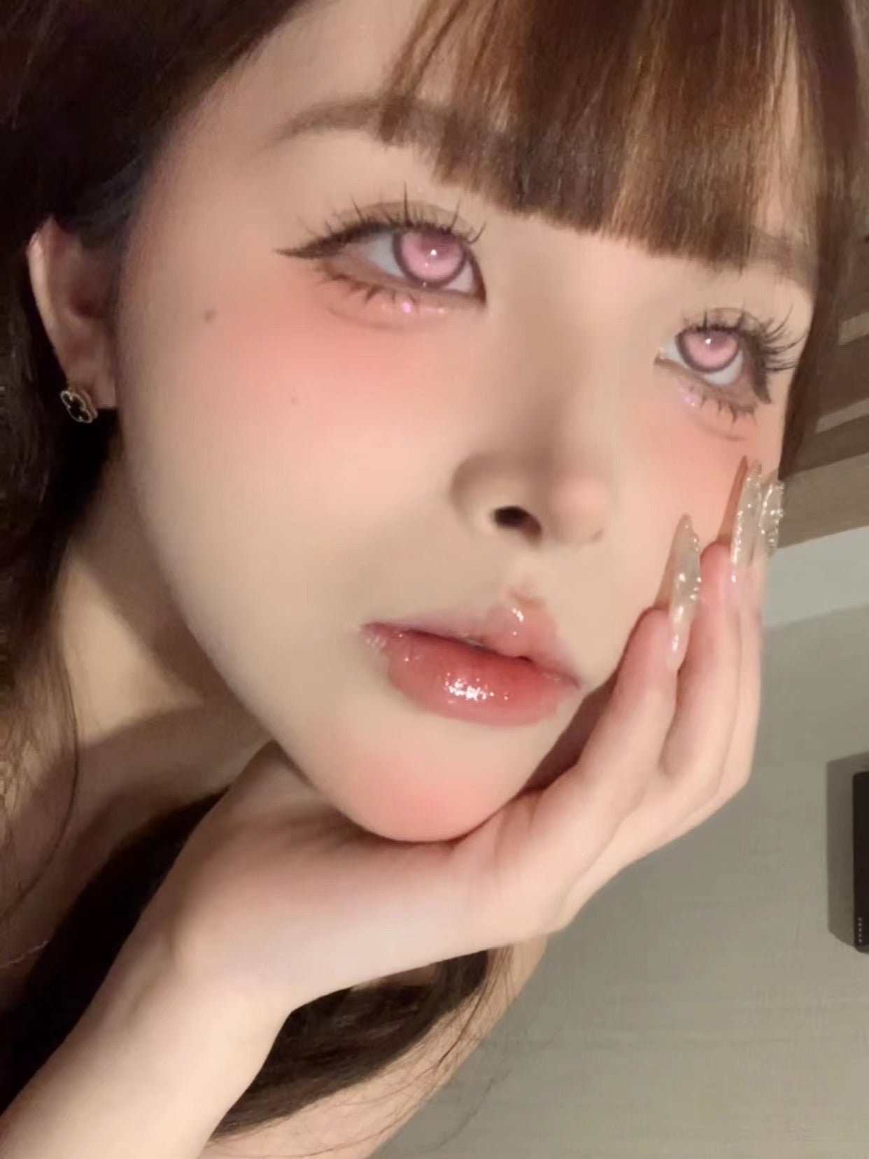 BJD Crystal Pink Cosmetic Contacts – Soft Pastel Pink for Lolita