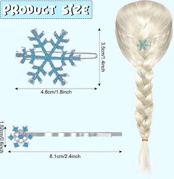 Frozen Elsa Snow Flakes Premium Hair Clips
