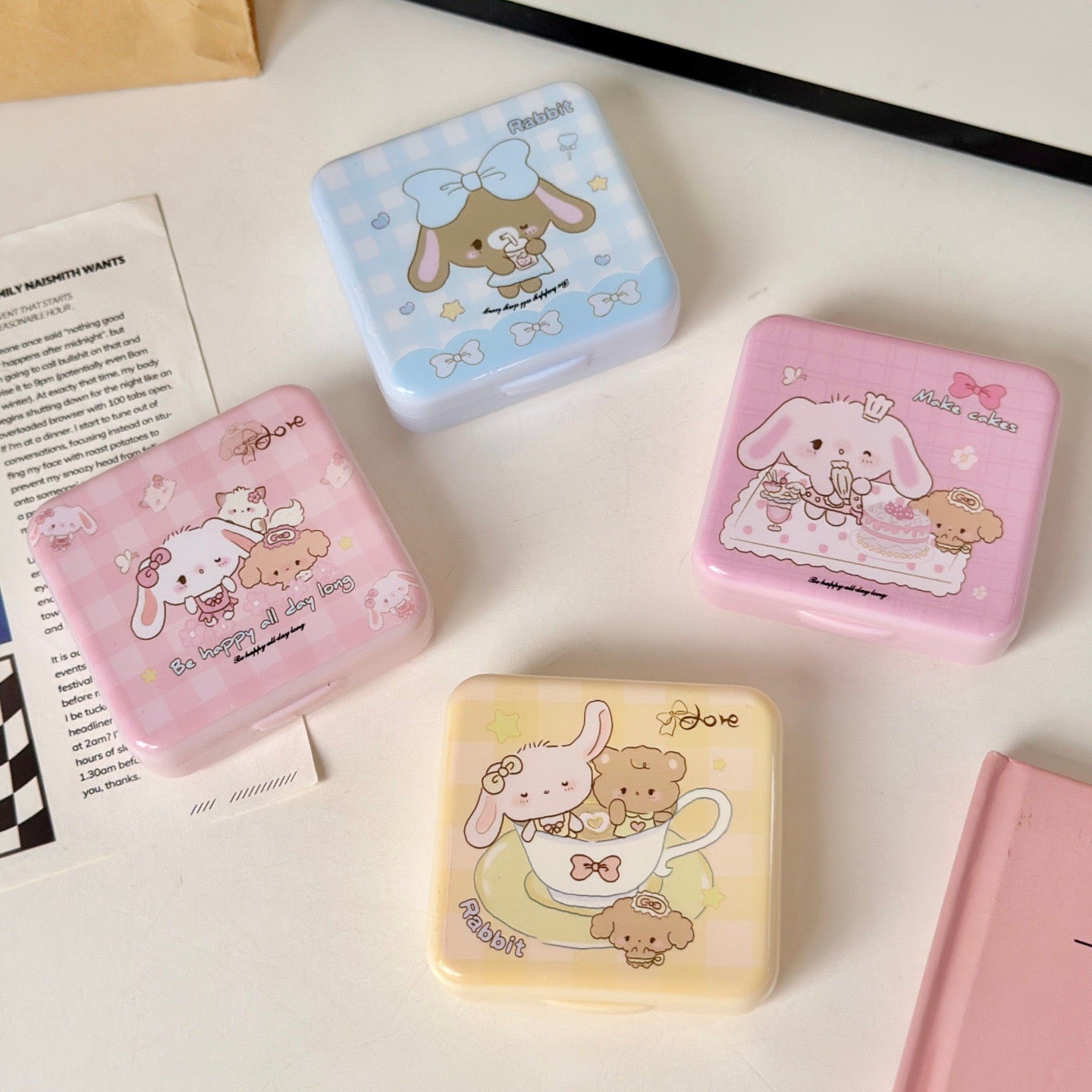 Kit de estuche para lentes de postre dulce y pastel colorido