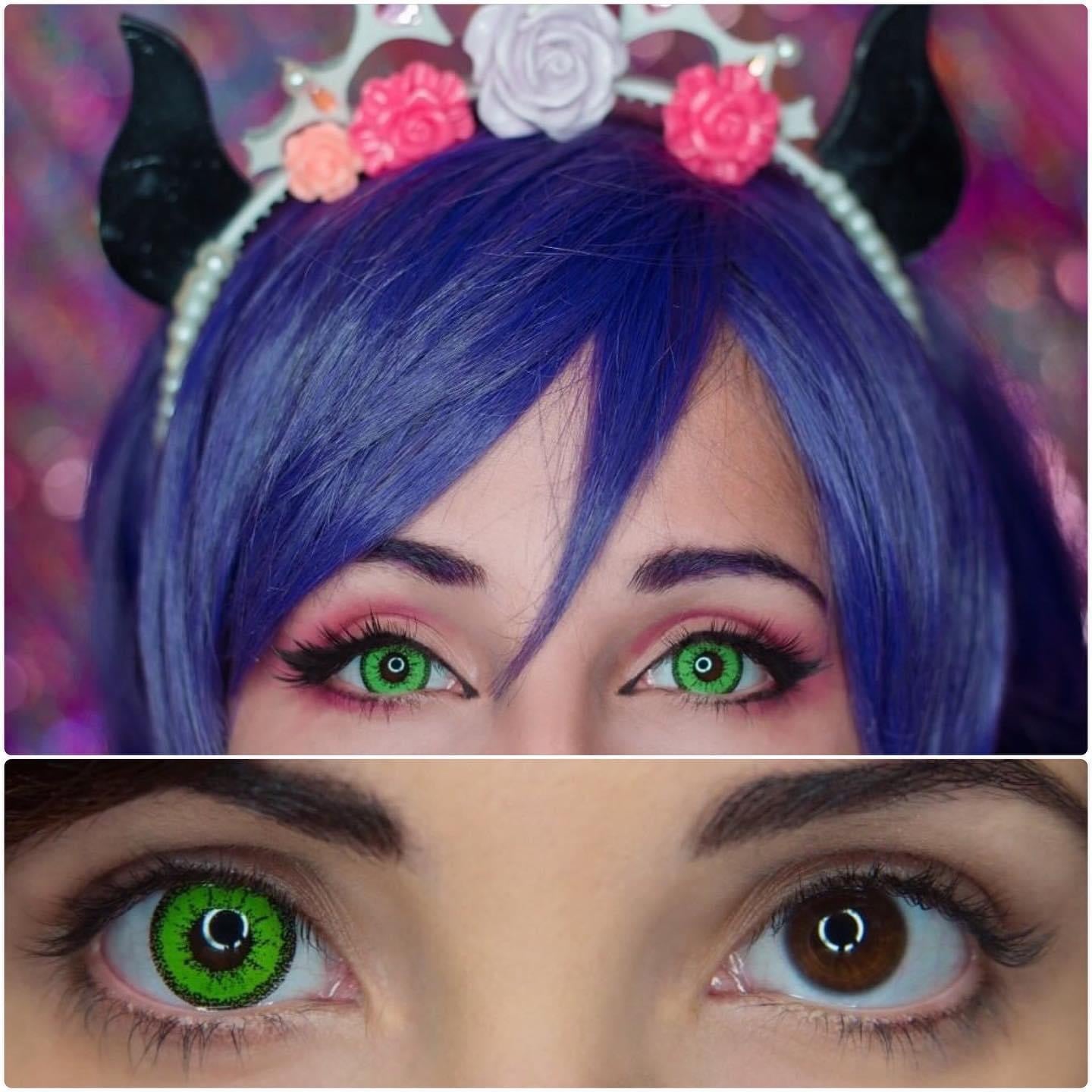Vivid Brilliant Green Contacts – Bright Apple Green Cosplay Lenses