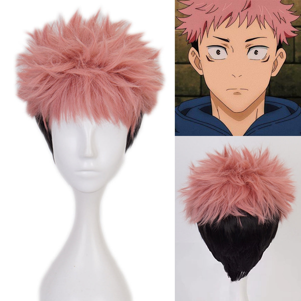 Jujutsu- Itadori Yuji Pink Heat Resistant Short Hair Cosplay Wig