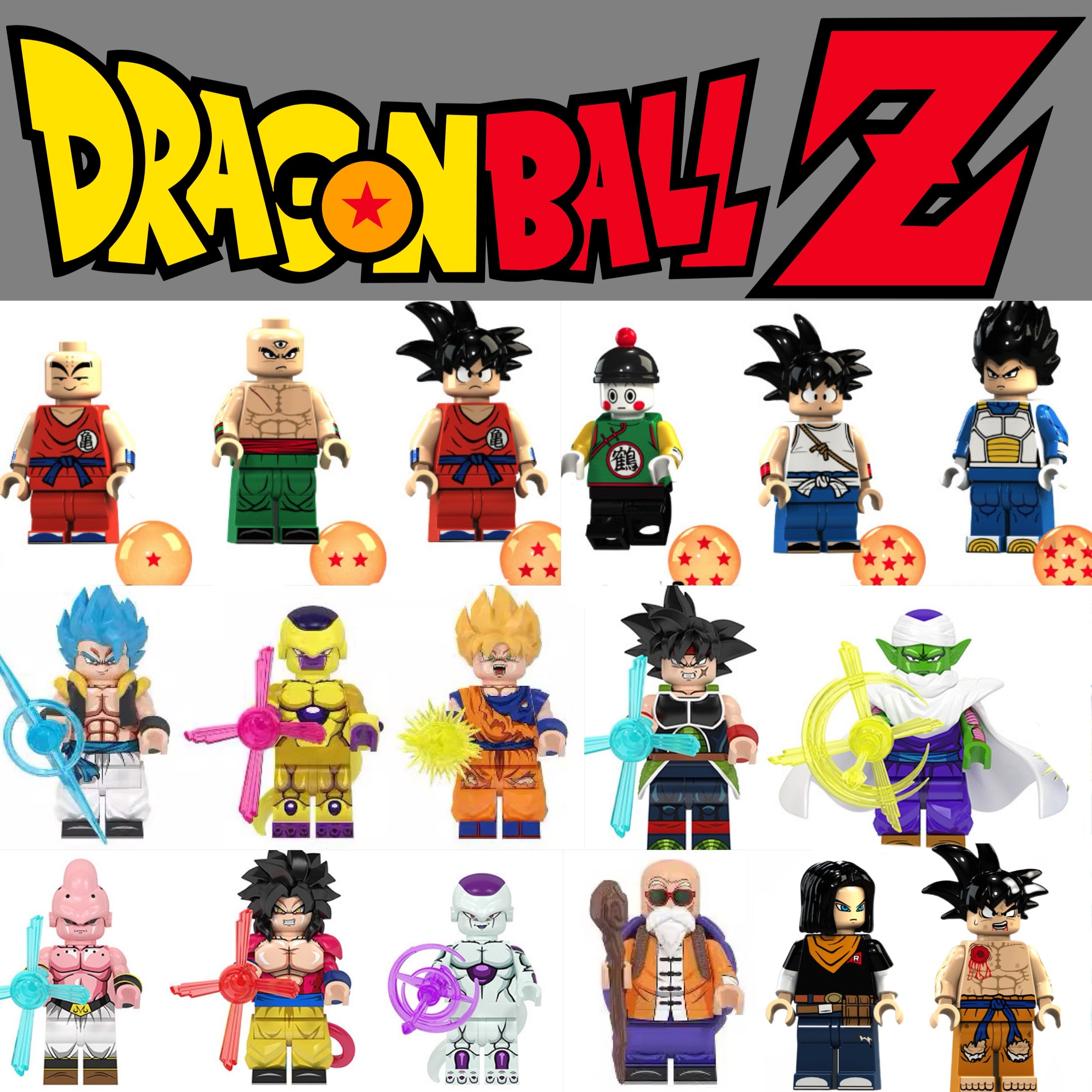 Dragon Ball Z Goku Vegeta Gohan Krillin Majin Buu Lego Mini Figure