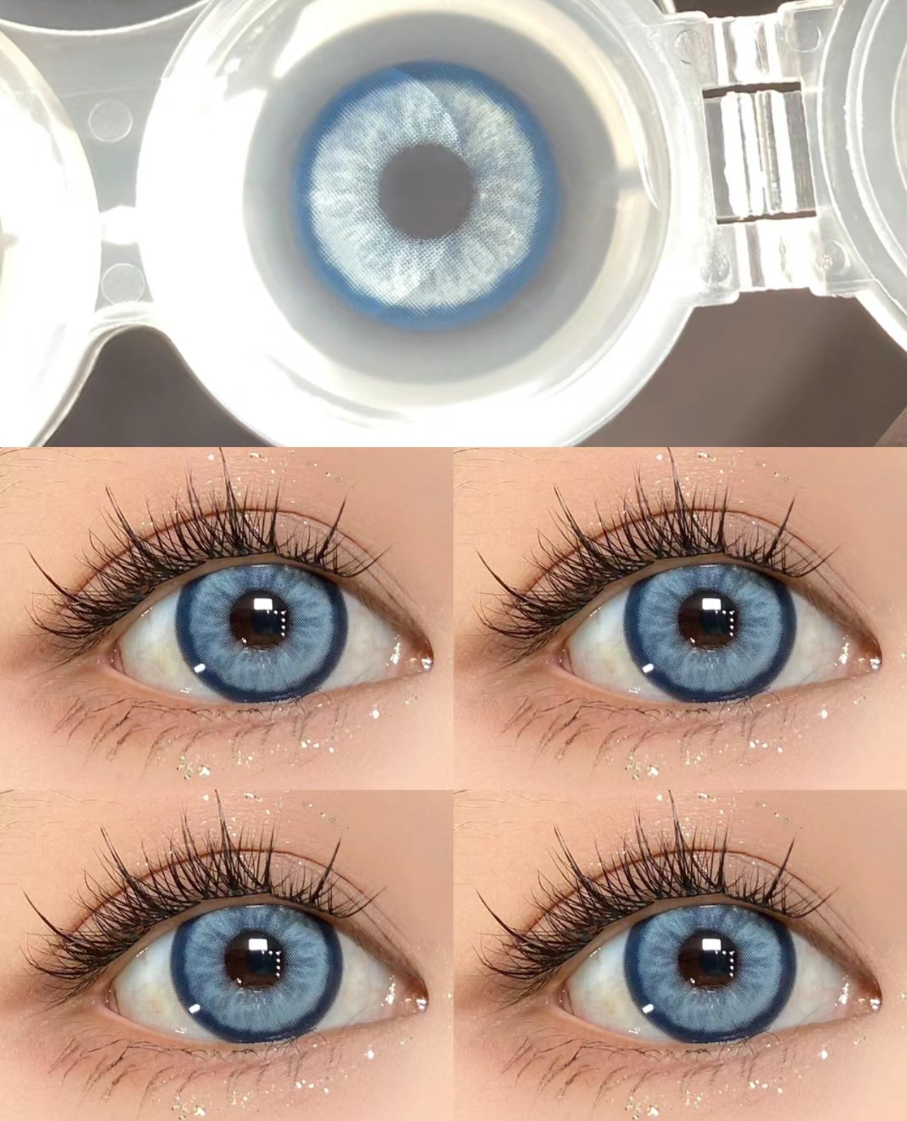Kazzue Glitz Blue Cosmetic Lenses – Natural Blue with Subtle