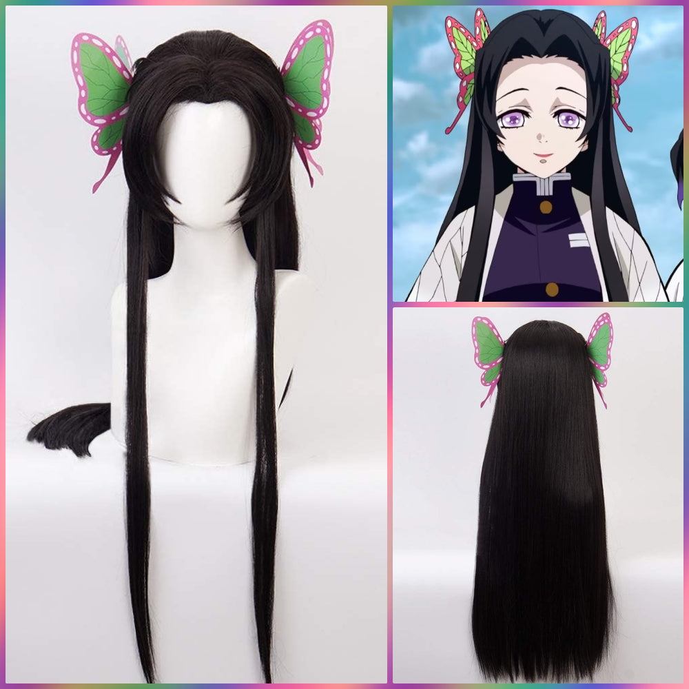 Demon Slayer - Kanae Kocho Heat Resistant Black Cosplay Wig