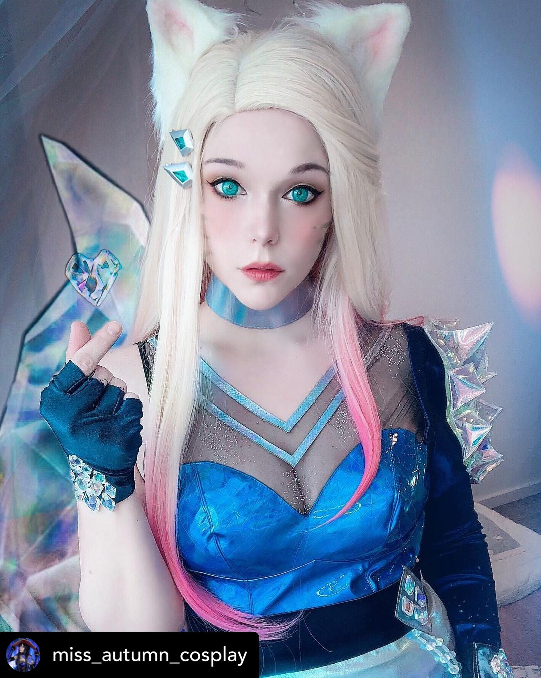 アイブロウ cony Kazzue Snow Elf Teal Turquoise Cosplay Cosmetic Contacts