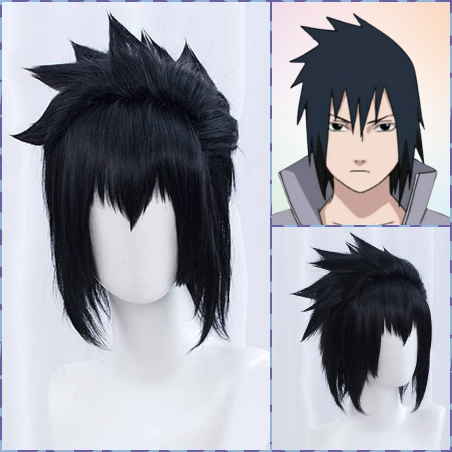 Sasuke Uchiha Naruto  - Dark Black Cosplay Hair Wig