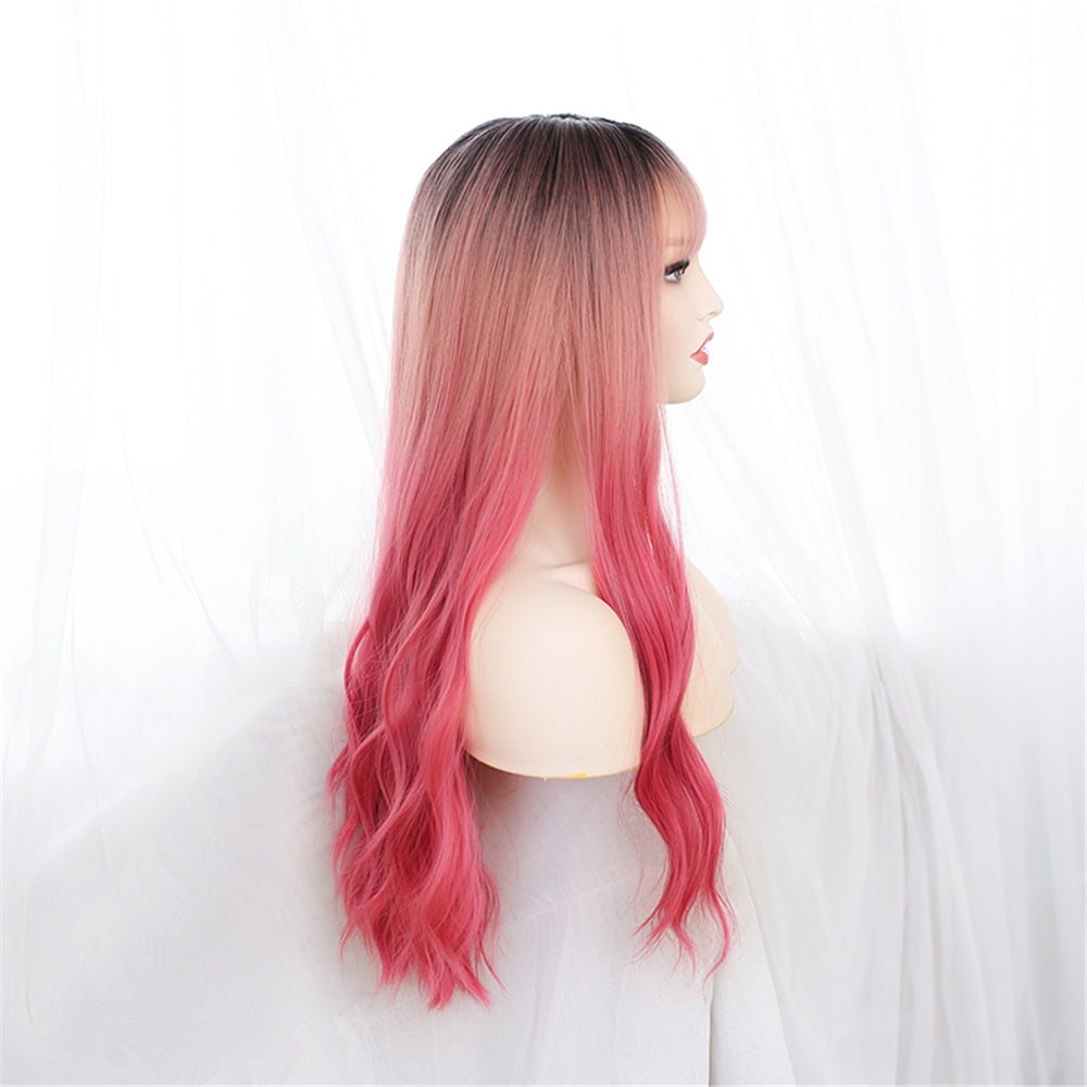 Princess Strawberry (67cm Long Curly Pinkish Red Ombre) - Lolita Wig