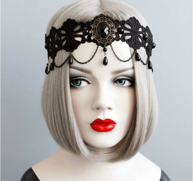 Black Gem Gothic Styled Headband - Ohmykitty Online Store