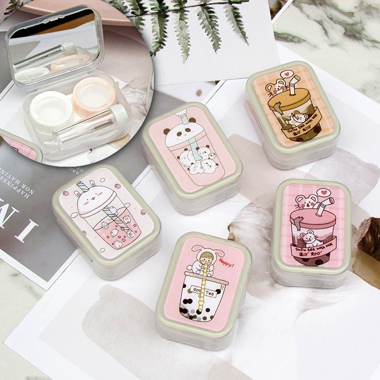 Pocket Size Bubble Milk Tea Contact Lens Case Kit