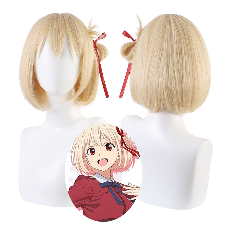 Lycoris Recoil- Nishikigi Chisato Cosplay Wig (include Red Ribbon)