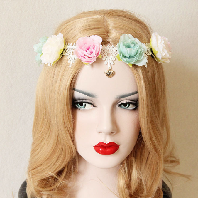 Colorful Pastel Rose Headband - Ohmykitty Online Store