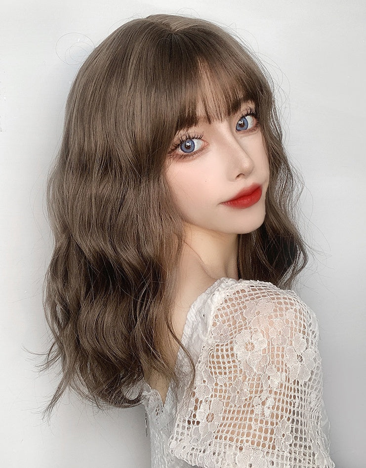 Eleanor (50cm Dark Brown Wavy Hair with Cute Bangs) - Natural Wig