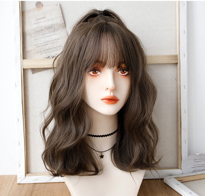 Eleanor (50cm Dark Brown Wavy Hair with Cute Bangs) - Natural Wig
