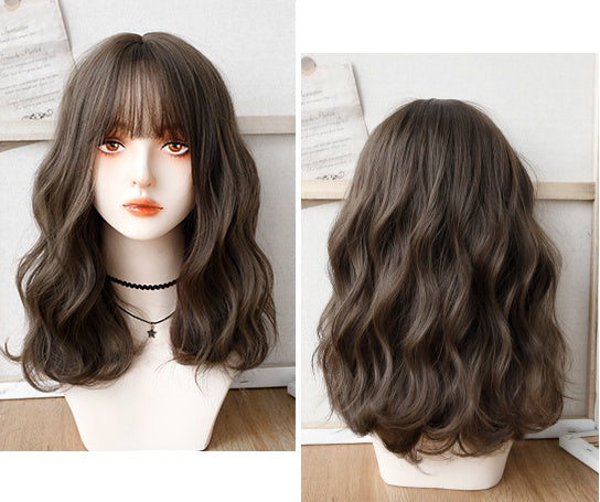 Eleanor (50cm Dark Brown Wavy Hair with Cute Bangs) - Natural Wig