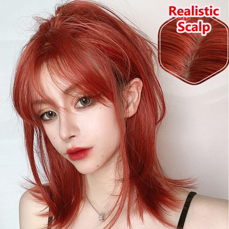 Jeanne (40cm Sunset Red Shoulder Length Straight Hair) - Natural Wig
