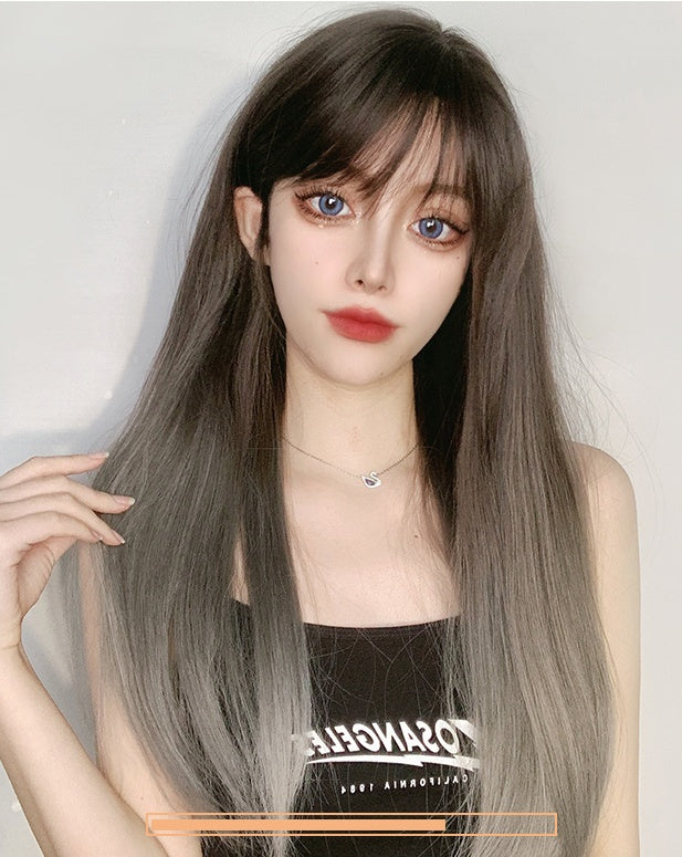 Lucilia (68cm Smoky Gray Gradient Long Straight Hair) - Natural Wig