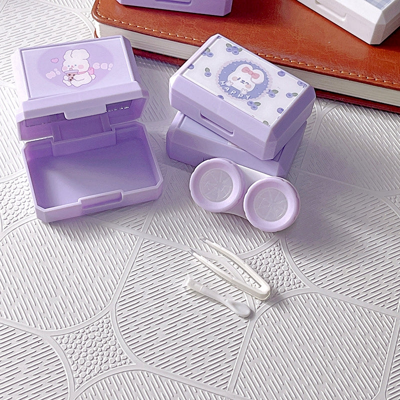 Kit de estuche para lentes de contacto Purple Bunny