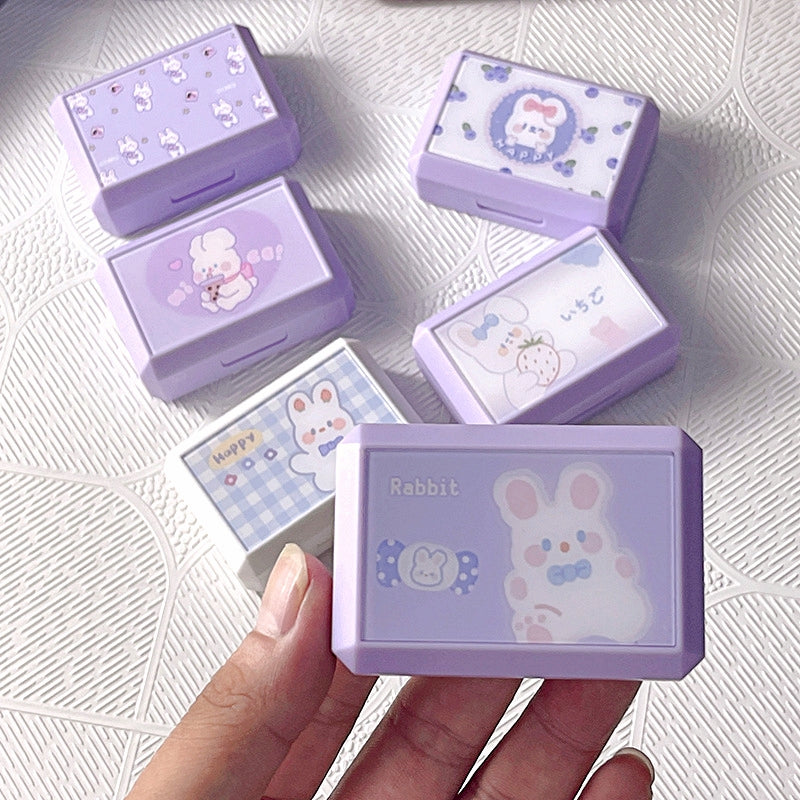 Kit de estuche para lentes de contacto Purple Bunny