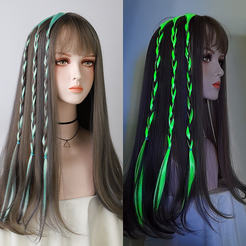 Glow in the Dark Color Clip-On Hair Strand (7 colors available)