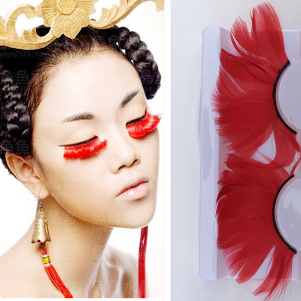 Red Feather Eyelashes (Halloween / Stage effect) - Ohmykitty Online Store