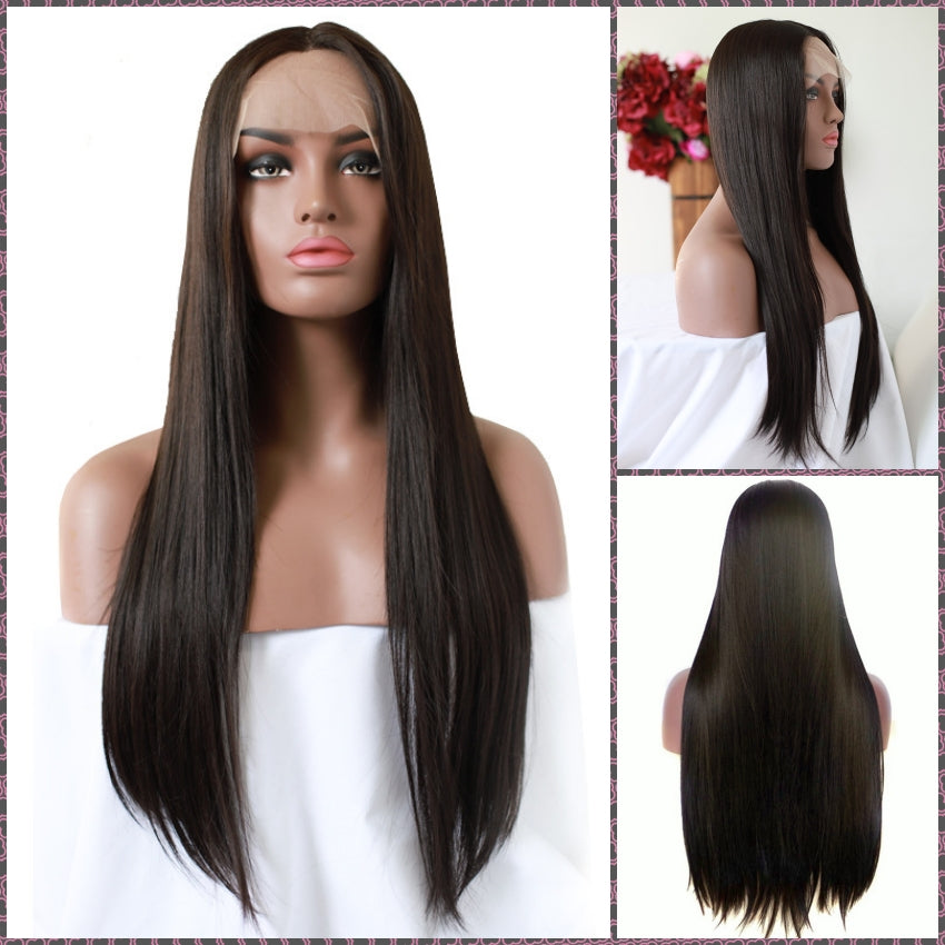 [Lace Front] Beyoncé (65cm Thick Straight Black Long Hair) - Natural Wig