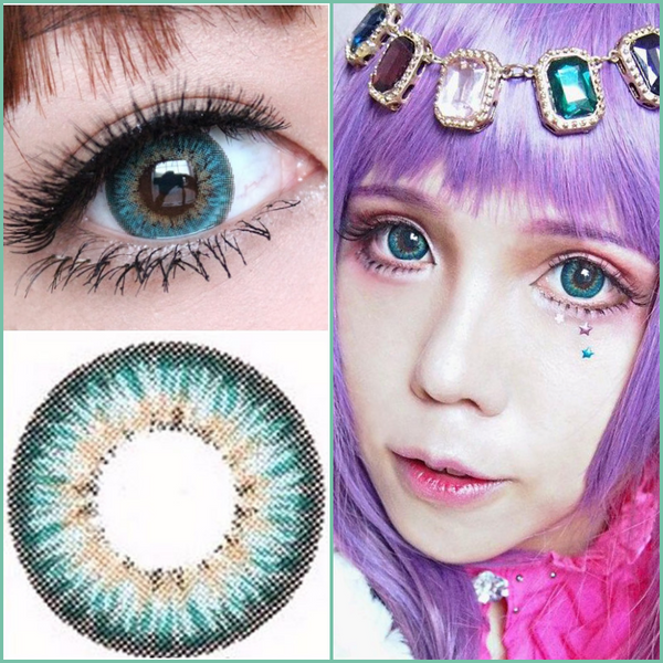 Barbie Puffy Blue Colored Contact Lens: Cute 3-Tone Color Eye Contacts –  UNIQSO