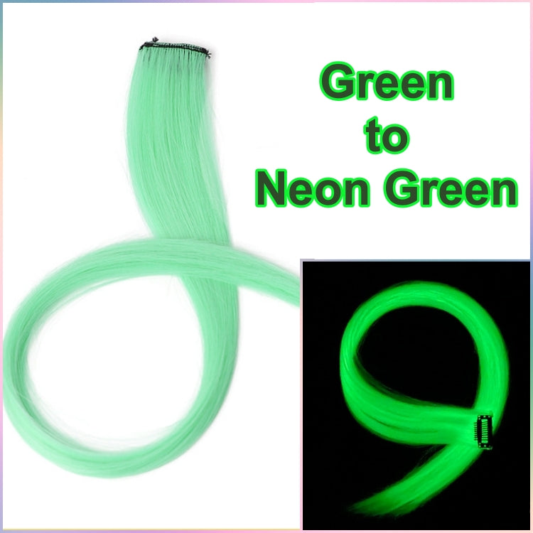 Glow in the Dark Color Clip-On Hair Strand (7 colors available)