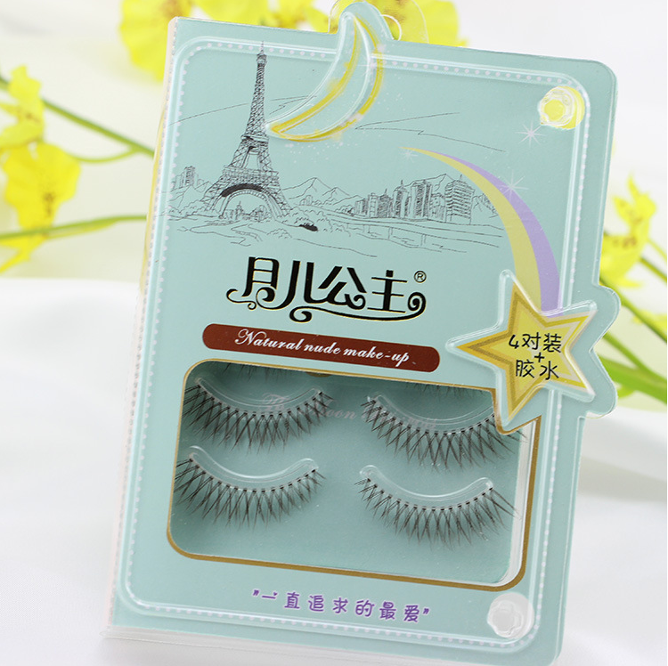 4 Pairs Moon Princess Eyelashes  (include Adhesive Glue)