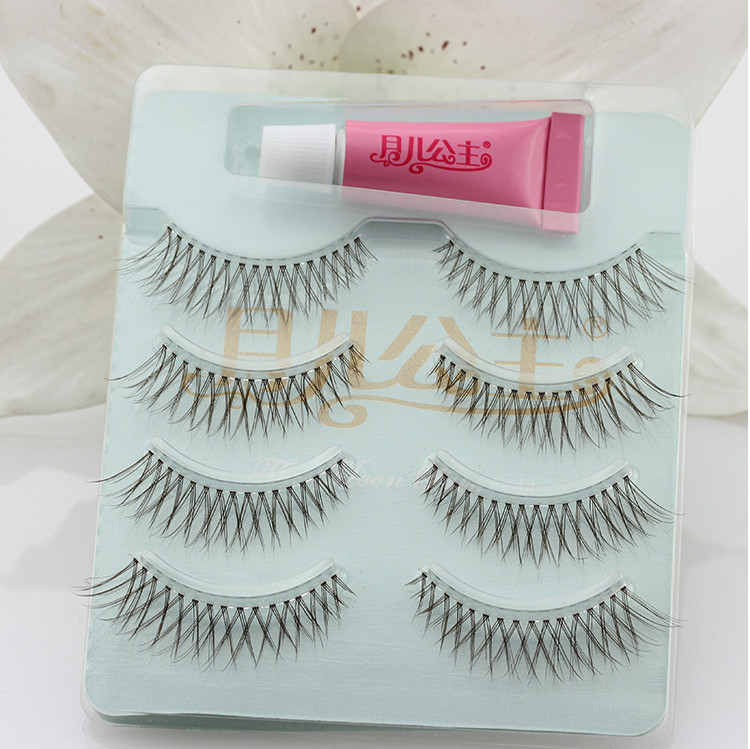 4 Pairs Moon Princess Eyelashes  (include Adhesive Glue)