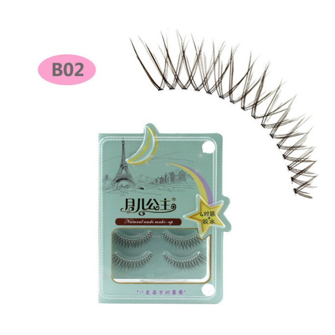 4 Pairs Moon Princess Eyelashes  (include Adhesive Glue)