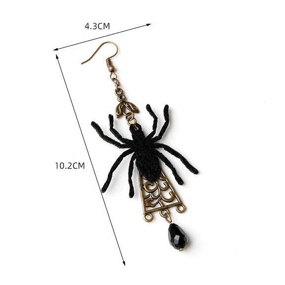 Pendientes colgantes de araña de Halloween