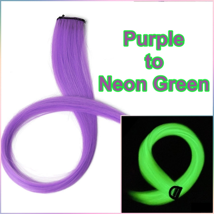 Glow in the Dark Color Clip-On Hair Strand (7 colors available)