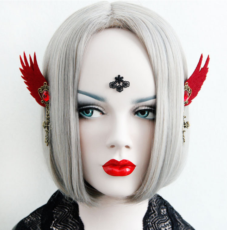 Red Gothic Demon Earcuff - Ohmykitty Online Store