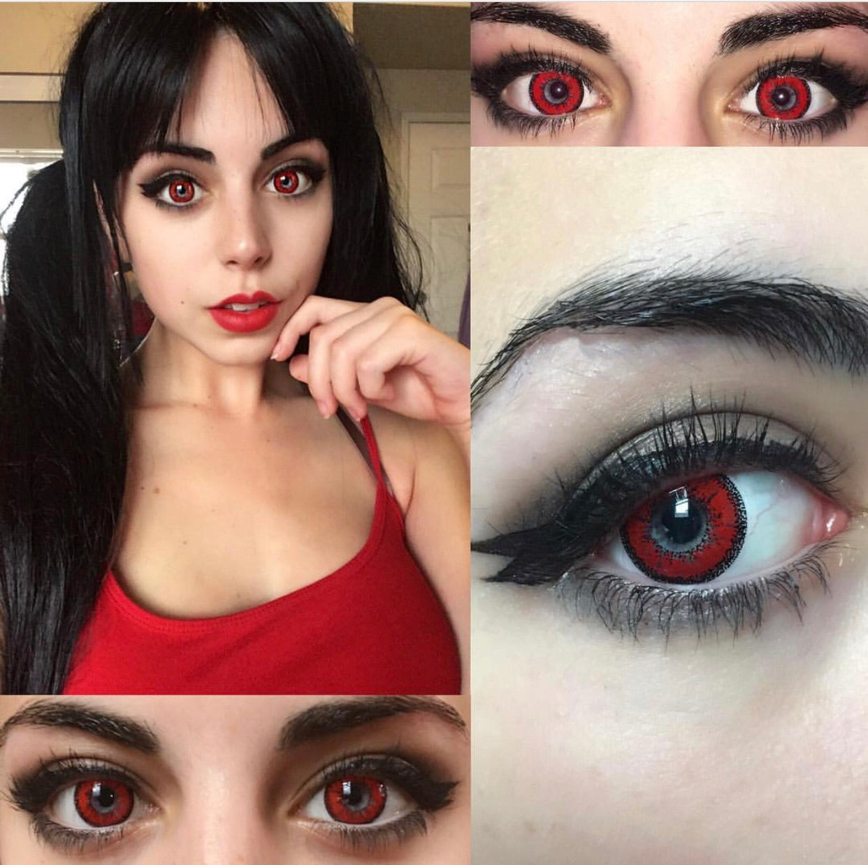 Vivid Brilliant Red Contacts – Bold Red Cosplay Eye Lenses