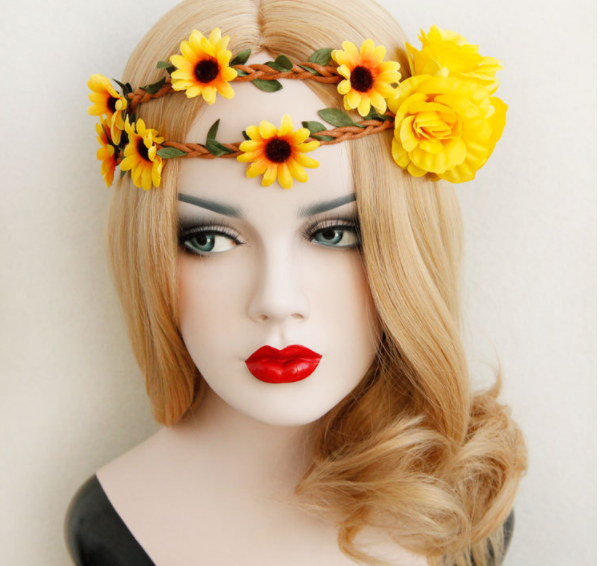 Gorgeous Yellow Flowers Bridesmaid Elastic Headband - Ohmykitty Online Store
