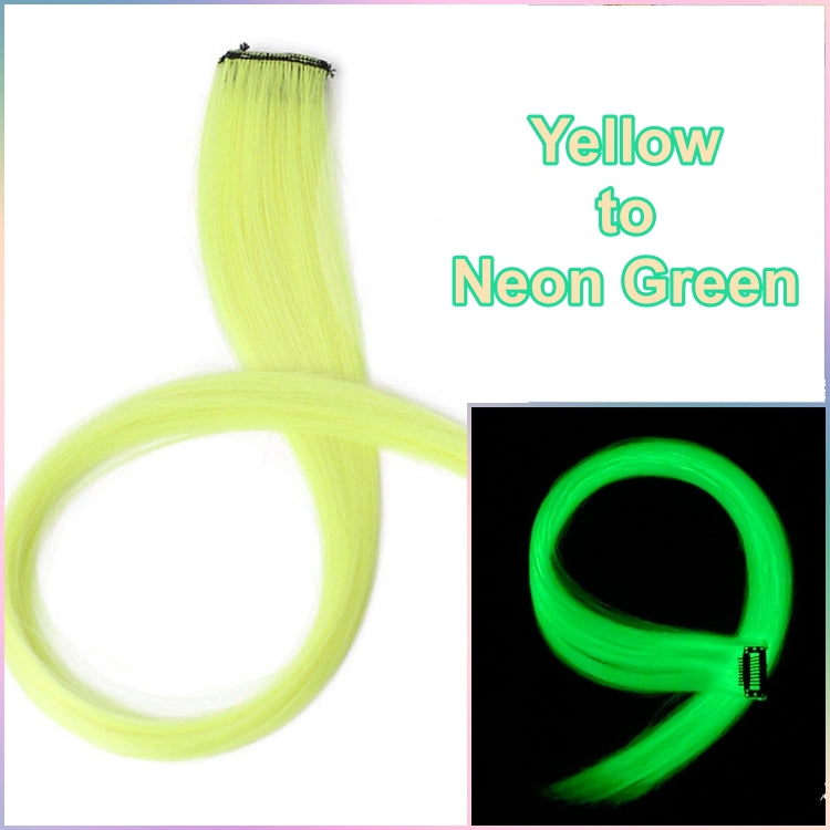 Glow in the Dark Color Clip-On Hair Strand (7 colors available)